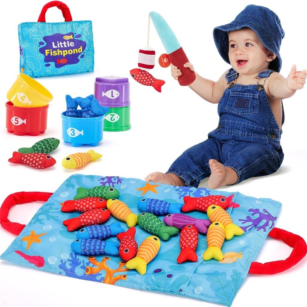 Interactive Cloth Fishing Set for Toddlers - Counting, Sorting & Learning Fun